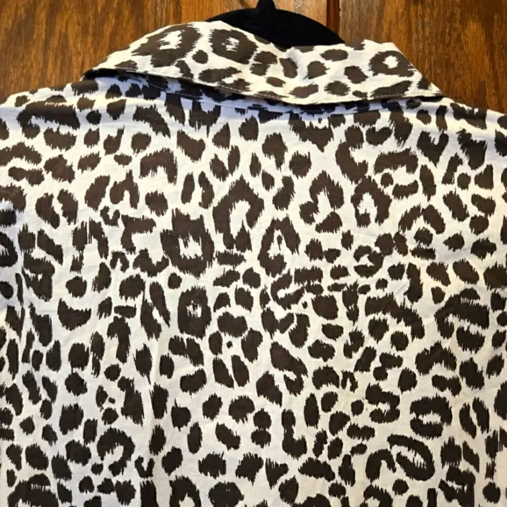 J Crew Animal Print Cotton Camp Shirt Sz XSMALL
